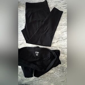 2 Pairs! Terra & Sky Women's Plus Size Black Legging High Rise 2X 20W-22W